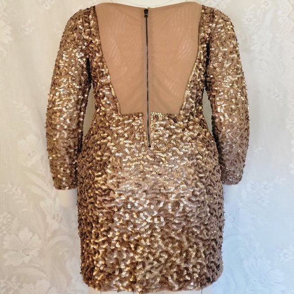 ALICE + OLIVIA Nika Sequins Mini Cocktail Dress - Picture 4 of 7